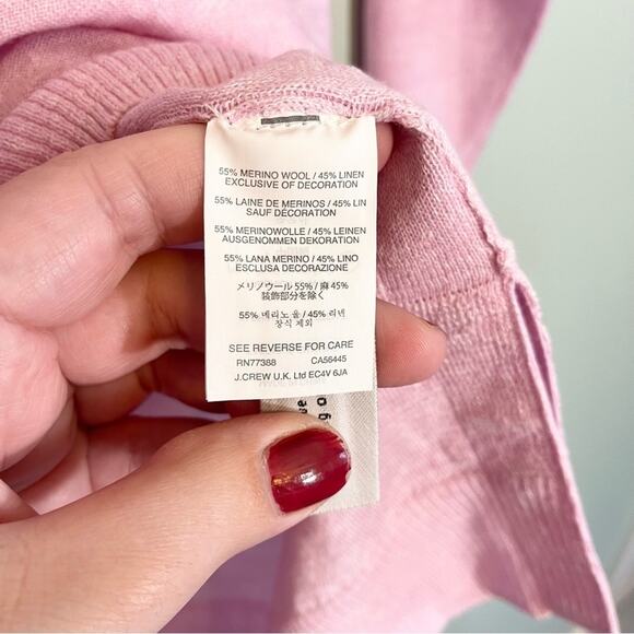 NWT J Crew Lilac Wool Linen Blend Sweater Size M - Picture 3 of 12